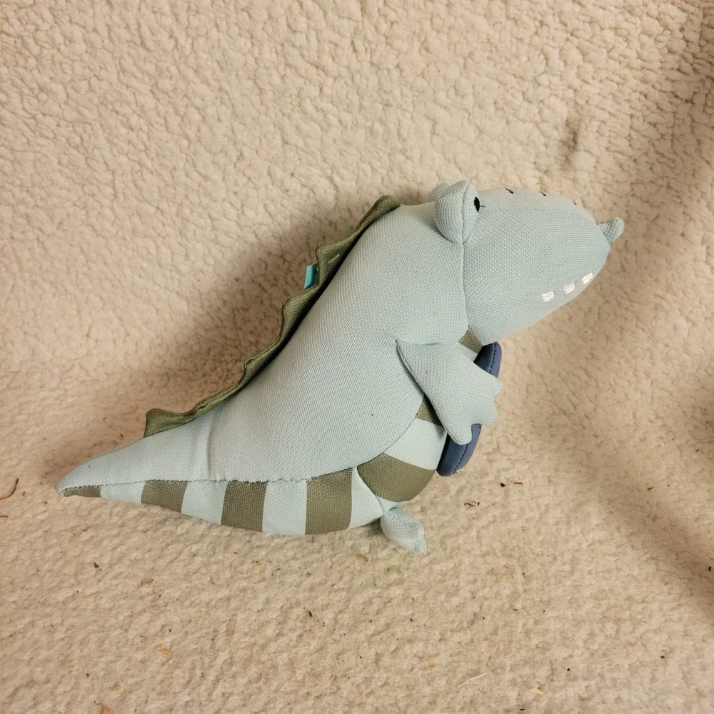 Pillowfort Alligator Tooth Fairy Pillow Kids Blue NEW Milestone Keepsake Plush